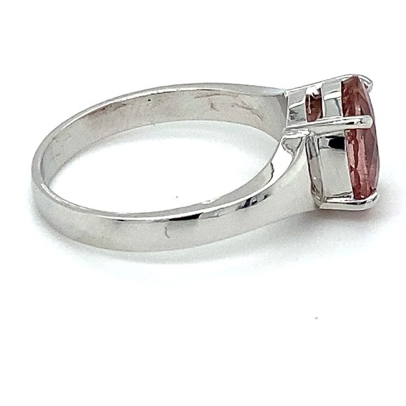 Pink Tourmaline 1.68ct Solid 18K White Gold Ring - Picture 4 of 7